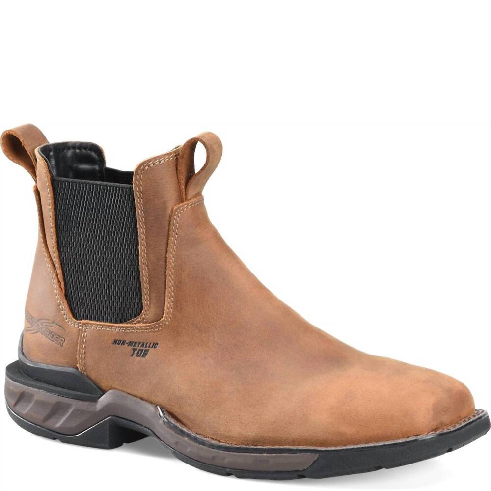 NEW DOUBLE-H BOOTS men’s phantom rider wide square toe romeo boots in brown